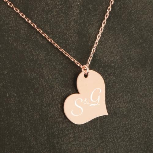 925 Sterling Rose Color Silver Personalized Silver Necklace Custom Gift for Valentine Gift for Her Handmde Neclaces Jewellery