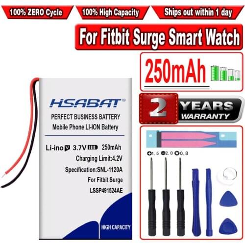 HSABAT 250mAh LSSP491524AE Battery for Fitbit Surge Smart Watch