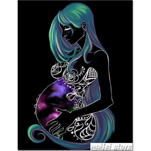 5D DIY Diamond Painting African Lady Portrait Full Square Round Pregnant Woman Home Decoration Embroidery Handicraft Art Kits