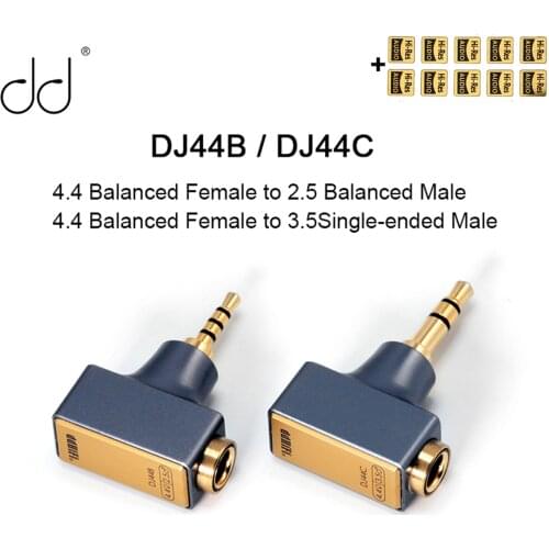 DD ddHiFi New DJ44B DJ44C 4.4 Balanced Female Adapter to 2.5 Balanced/3.5 Single-Ended Male for FIIO Astell&Kern Earphones
