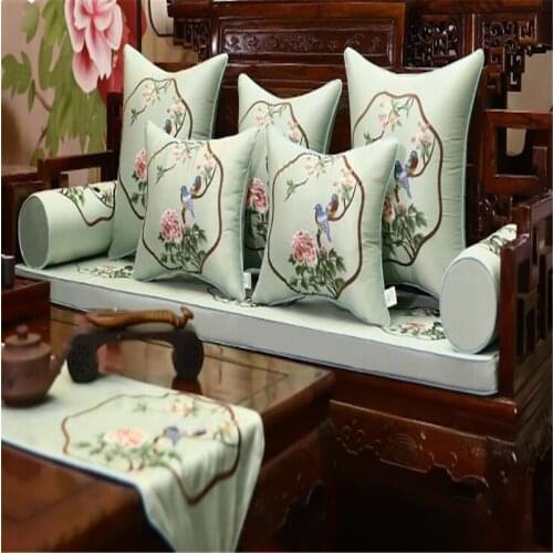 Free Shipping Classical Green Colour Bird Throw Pillow Inner 18Inch Embroidery Stain Cushion Home Sofa Chair Mat Waist Bloster
