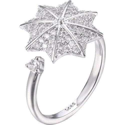 Bettyue Brand Fashion Charm White Gold AAA Zircon Adjustable Umbrella Jewelry Rings For Women Cheap Price Wedding Party Gift