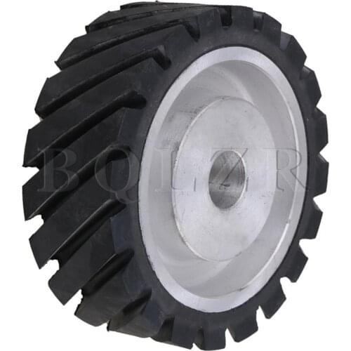 BQLZR 150 x 50mm Rubber Serrated Belt Grinder Wheel for Bearings Belt Grinder