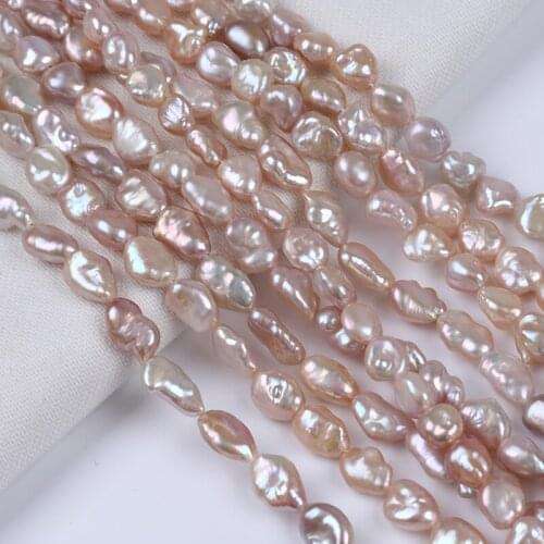 Hot Sale 7-8mm Purple Color Irregular Shape Beads Fine Natural Freshwater Keshi Pearl Strand For Jewelry Making