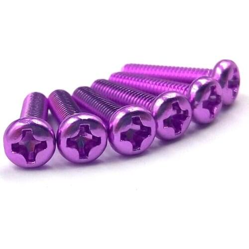 M3 Aluminum Alloy color Phillips Screws Round Head Bolts Cross Slot Screw Bolt purple
