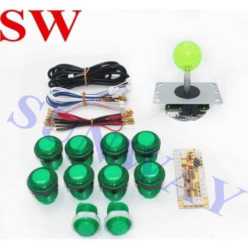 DIY Arcade game parts PC of Zero Delay Arcade DIY Kit USB Encoder +Sanwn type Joystick+Sanwn type Push Buttons+LED Wire harness
