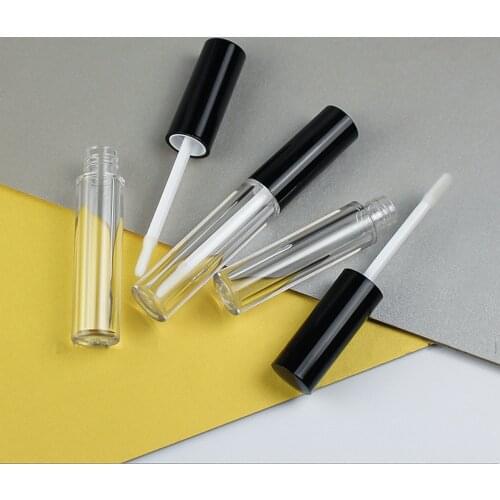 5pcs 2ml Lip Gloss Tubes Empty Cute Plastic Clear Lipgloss Bottle Containers with Wand for Base Oil Balm Bulk Cosmetic Packaging