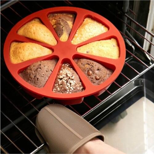 8 Holes Bakeware Molds Silicone Bakeware Molds Cake Pan Pudding Triangle Cakes Mould Muffin Baking Tools