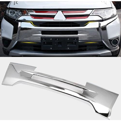 Chrome ABS Car Front Grill Grille Bumper Decoration Cover Trim Styling For Mitsubishi Outlander 2016 2017 2018 Auto Molding
