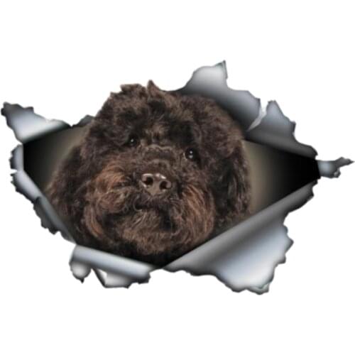Beautiful 3D Car Sticker Accessories Black Labradoodle Dog Wild Animal Waterproof Car Window Body Decorative PVC 13cm X 9cm
