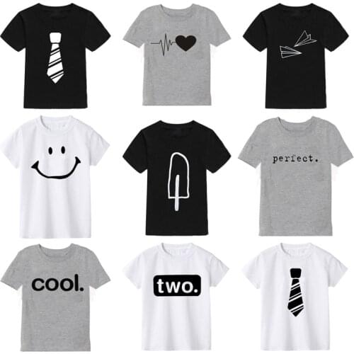 Summer 2021 pure cotton fashion printed childrens bottoming shirt Childrens T-shirts Boy clothes Girls clothes Boys T-shirts