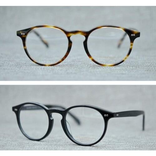 LKK Quality Acetate Computer Glasses Frame Men Women Vintage Round Eyeyglasses Myopia Reading Eyewear With Original Case
