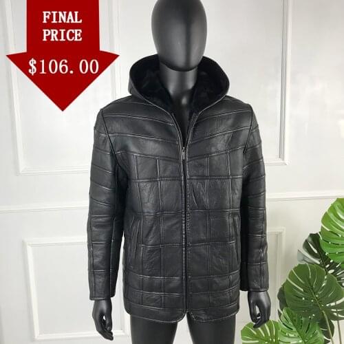 Classic Leather Jacket Men Windproof Fully Sheepskin Lined Jackets Warm Fashion Casual Real Natural Fur Jacket