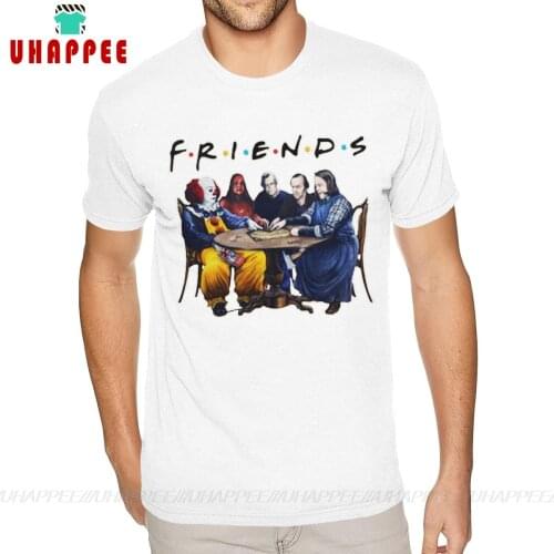 Christmas Halloween Horror Friends TV Show T-Shirts Mens Plus Size Short Sleeves Pure Cotton White Round Neck Tees Shirt