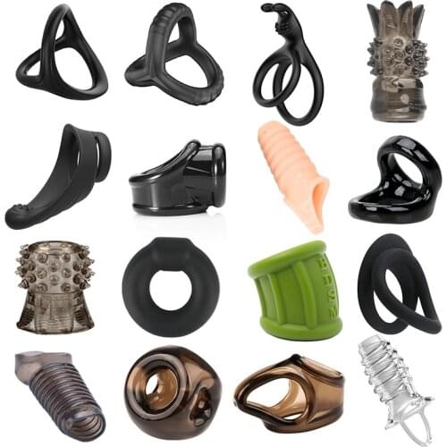 Newest Silicone Reusable Bondage Soft Cock Rings Couples Lover Sex Toys For Men Delay Ejaculation Penis Erection Semen Lock Ring