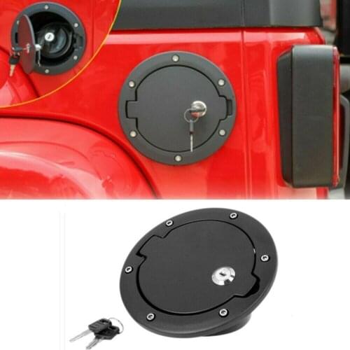New Arrival Alloy Black Car Fuel Tank Cover Fuel Gas Cap Cover For Jeep Wrangler 2007-2017 With Key Safety