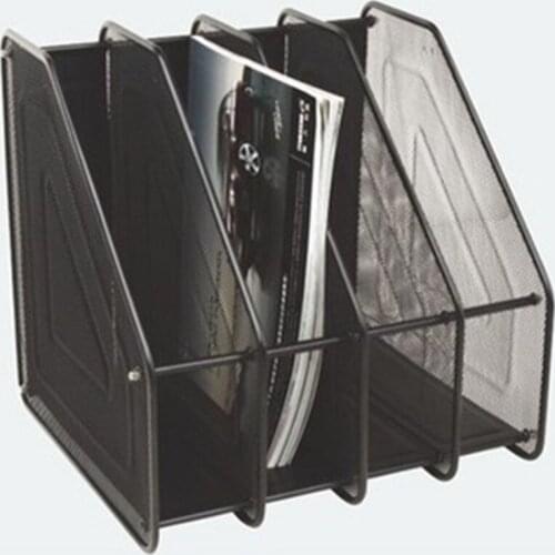 Office supplies multi-layer metal iron mesh file rack desk organizer folder student data storage file box quadruple