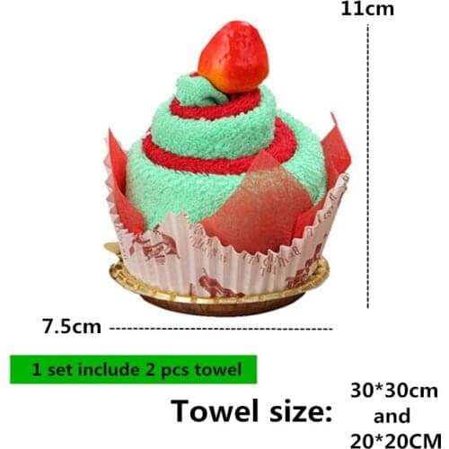 DHL 100sets Creative Cake Shape Cotton Bath Towel Fast Drying Soft Thick High Absorbent Antibacterial Christmas Wedding Gift