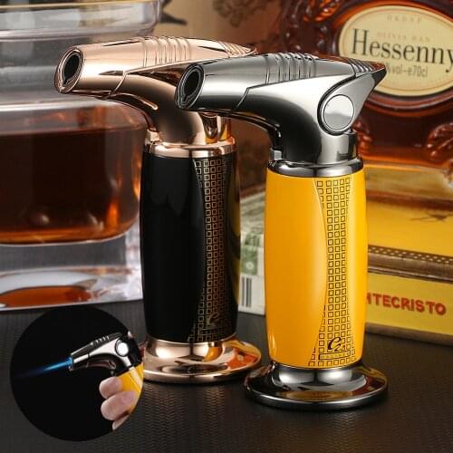 Galiner Portable Butane Lighter Gas Jet Torch Cigar Lighter Turbo Metal Smoking Accessories Cigarette Lighter Gift Box For Men