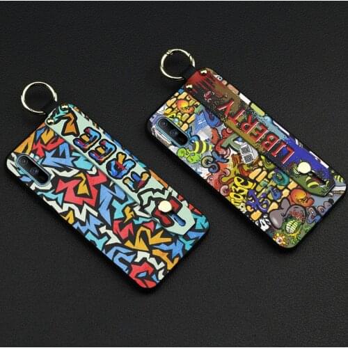 Wrist Strap Phone Holder Phone Case For OPPO Realme C3/C3i Cute Waterproof cover Soft Shockproof