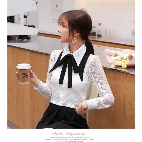 Shirt female design sense niche 2021 early spring new white long-sleeved shirt temperament goddess fan top