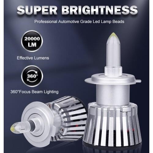 H7 led car lights Singal Bulbs H8 H9 H11 9005/HB3 9006/HB4 360 degree with silent fan 20000lm High Lumnes супер яркость 120W