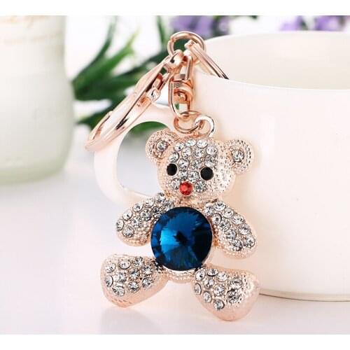 2020 Tinykenro Fashion New Cute and Beautiful Rhinestone Jubilant Crystal Panda Teddy Bear Metal Wallet Bag Keychain