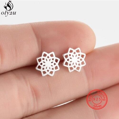 Bohemian Fashion Mandala Flower Earings Cute 925 Sterling Silver Chihuahua Dog Paw Stud Earring Sterling-Silver-Jewelry Gift