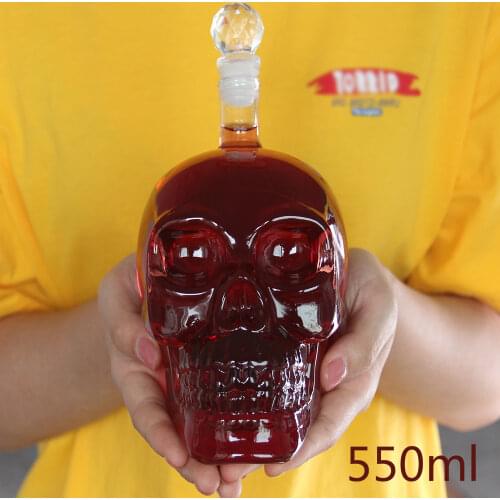 Whiskey Skull Vodka Bottles Skull Head Bottle Creative Gothic Wine Vodka Decanter 125ML 350ML 550ML 1000ML Four Sizes Crystal