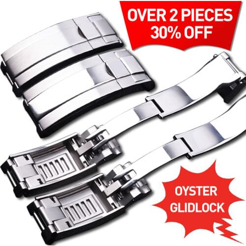 Watchbands Clasp For Rolex DAYTONA SUBMARINER Yacht-Master Watch Accessories 16mm Stainless Steel Fine-tuning Pull Button Buckle