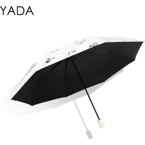 YADA New Animal Cat&Dog Pattern Umbrella Rain Sunny&Rainy Animal Umbrella For Women Men Windproof Folding Umbrellas YS200246