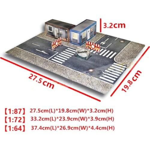 1:87/76/72/64 Scale Street Construction Scene Decoration City Road Paper Model for Sand Table