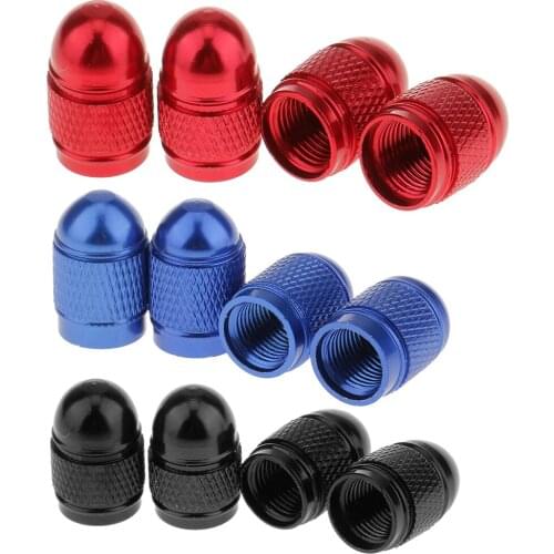12pcs (Red+Black+Blue) Aluminum Tires Stem Dust Cap Cover for Car Bike Van