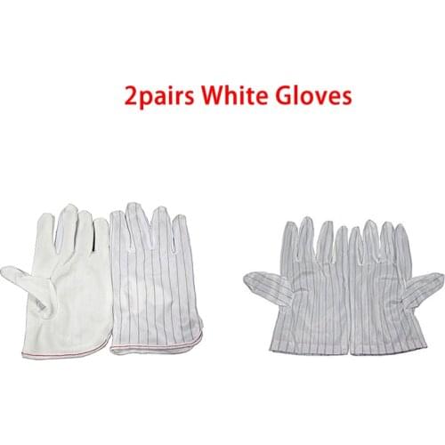 2 pairs ESD Antiskid Anti-static White Gloves BGA Repairing Soldering Working tools New Polyester Glove