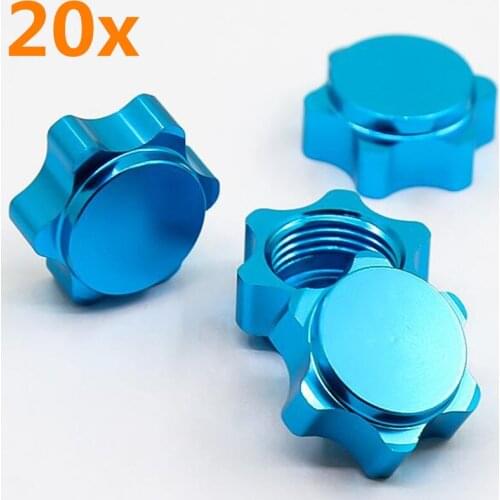 20pcs 17mm Aluminum Dustproof Nut for 1/8 RC Car Hex Coupler Nut Thread 1.0mm R4 HSP 94762 94886
