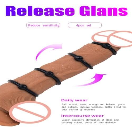 4 Pcs Sets Classic Locking Fine Ring Delayed Ejaculation Sex Toys for Men Couple Life Products Enlarge Penis Cock Rings