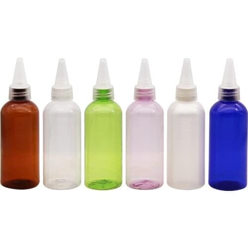 5pcs 100ml Empty Plastic Glue Bottle Squeeze Liquid Oil Dropper With Screw-On Lids