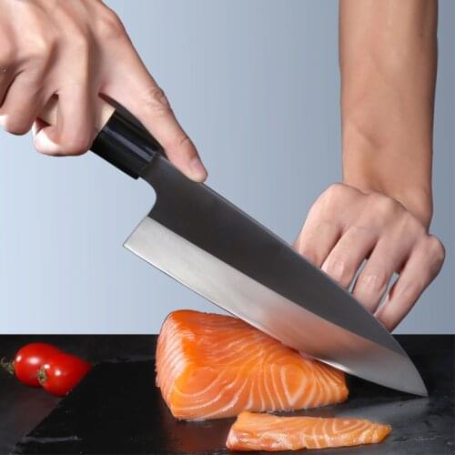 7 Inch Japanese Chef Knife Meat Cleaver Salmon Sushi Knives Vegetable Cutting Santoku Kitchen Knife 5CR15 Stainless Steel