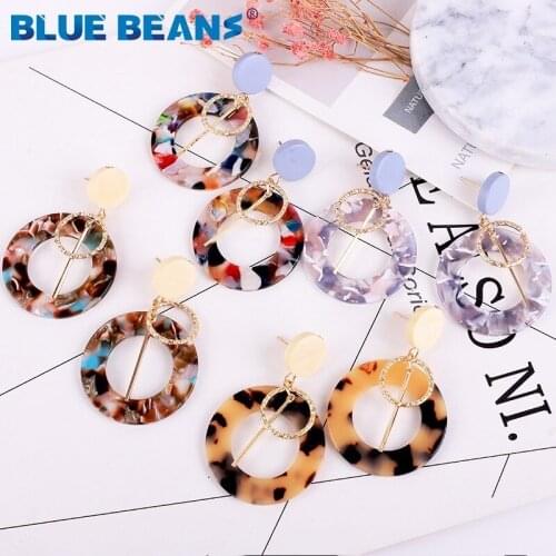 ZA Acrylic gold boho Jewelry Earrings for Women Drop Earing Shape Statement Fashion Gifts Long luxury Acetate trendy oorbellen