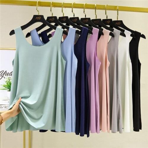 Seamless Camisole Clothing For Women Loose Basic Shirt Silk Modal Sleeveless T-shirt Camis Black Tank Tops Girls Streetwear