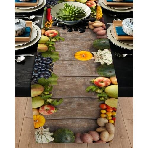Runner cover table Living Room Kitchen brown color fruit vegetable dining pattern micro fabric cover runner pattern Free Shippin