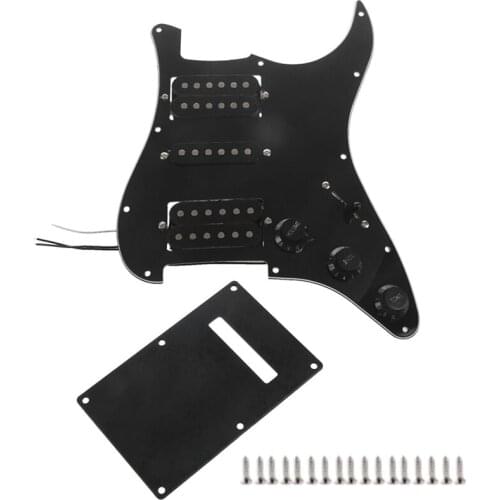 Black Wired Plate Pickguard Humbuckers for Hsh Guitar