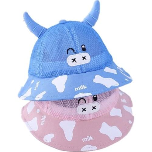 Baby Cap Bucket Hat for Children Cap for Boy Girl Cap for Boy Outdoor Hats Infant Cartoon Mesh Sun Hat Kids Beach Caps 1-3 Years