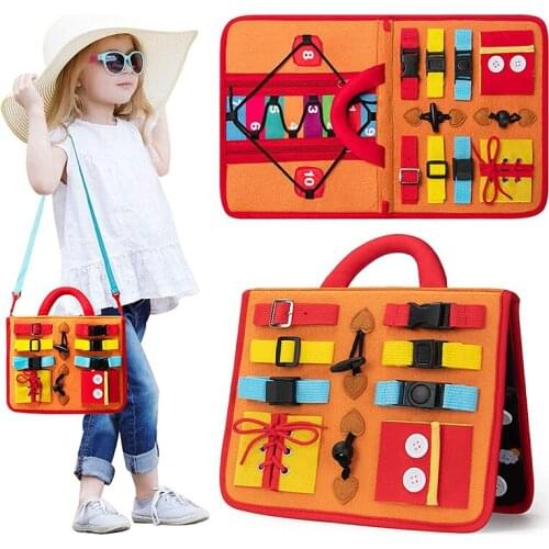 Kids Busy Board Buckle 1-5 Years Old Zip Button Lace Up Tool Toy Montessori Early Education Dress Aids Preschool Toys For Kids