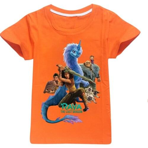 T Shirt New Raya and The Last Dragon Cartoon Animals Baby Kids Boys Girls Children Cotton Short Sleeves Summer Clothing Toddler