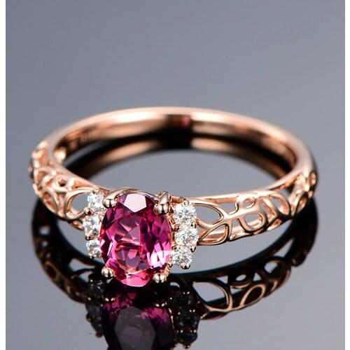 Vintage carving ruby gemstones red crystal zircon diamonds rings for women rose gold color anillo jewelry bague bijoux gift 2020