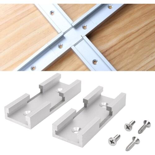 2Pcs T-Track Intersection Kit Aluminum T-Slot Connecting Parts Woodworking Tools E56C