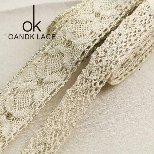 5YARD Belge hand made Lace curtain clothing accessories cotton variety of cotton diy lace trim