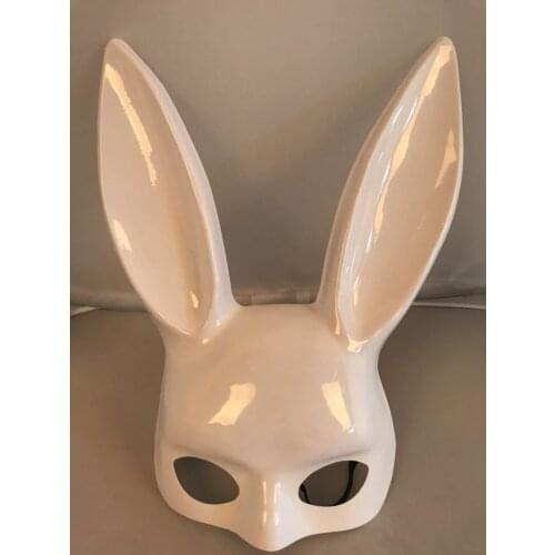Halloween Fun Rabbit Mask Half Face Nightclub Mask Bunny Girl Mask Christmas Female Fashion Rabbit Cosplay Mask Long Ears Mask