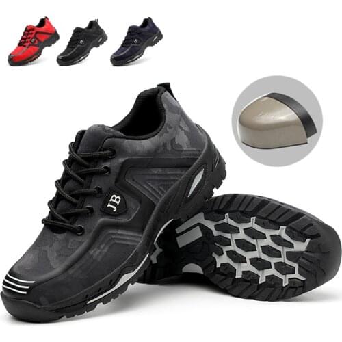 Mens Safety Work Shoes with Steel Toe Cap Fashion Sports Hiking Shoes Puncture-Proof Boots Safety Sneakers Anti Smashing